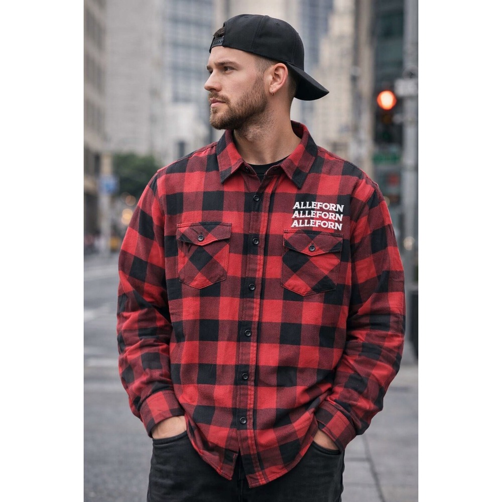 Allegory‎ Label 006 "Berserk" Limited Edition Red/Black Flannel Shirt Men's M